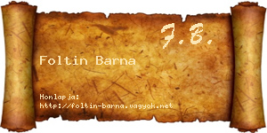 Foltin Barna névjegykártya